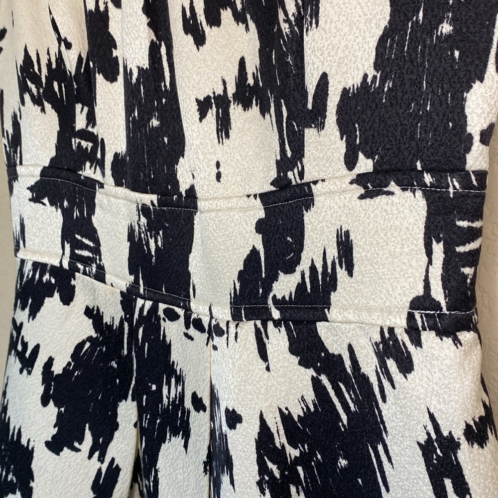 Shoshanna Black White Cap Sleeve Silk Wool Patterned Women's Sheath Dress 6 - Picture 9 of 13